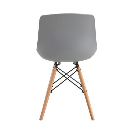 Chaise en polypropylène et bois gris, 46 x 52 x 79 cm | Jeff