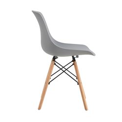 Chaise en polypropylène et bois gris, 46 x 52 x 79 cm | Jeff