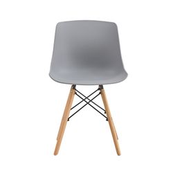 Chaise en polypropylène et bois gris, 46 x 52 x 79 cm | Jeff
