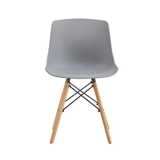 Chaise en polypropylène et bois gris, 46 x 52 x 79 cm | Jeff