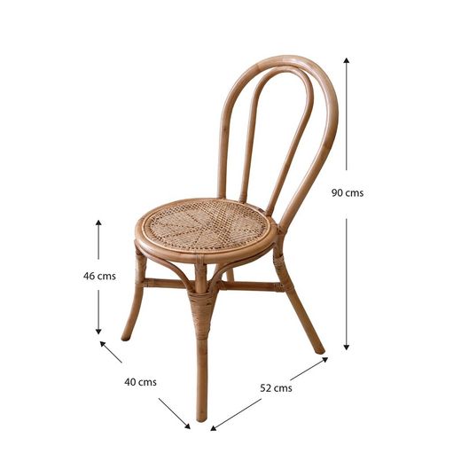 Rattanstuhl natur, 42 x 52 x 90 cm | Parma