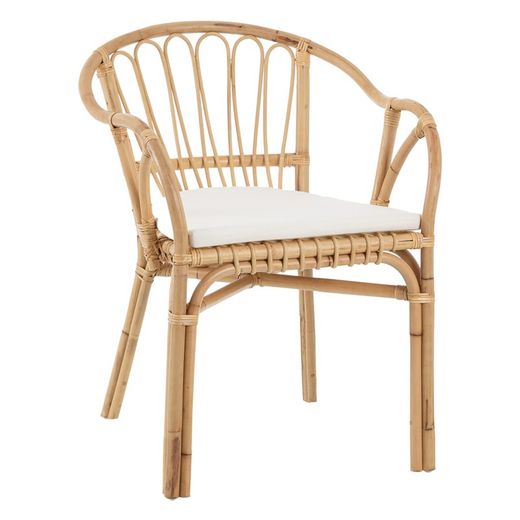 Cadeira de vime natural, 57'5x60x76cm