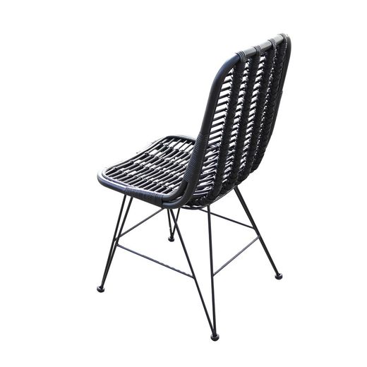 Natural Rattan Dining Chair 46x60x92 cm Black