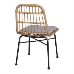 Sedia in rattan sintetico naturale, 49 x 62 x 83,5 cm | ottonato
