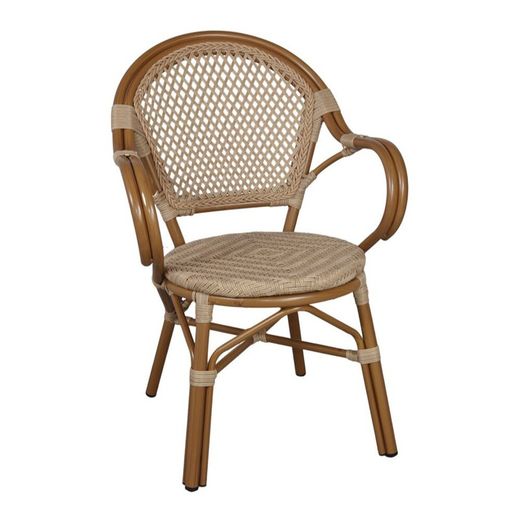 Synthetic rattan chair in natural, 61 x 61 x 89 cm | laudry