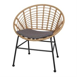 Καρέκλα από συνθετικό rattan σε φυσικό, 77 x 64 x 87 cm | Γκράχαμ