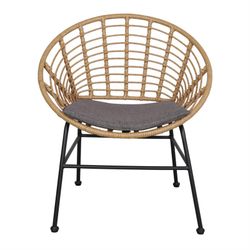 Καρέκλα από συνθετικό rattan σε φυσικό, 77 x 64 x 87 cm | Γκράχαμ