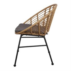 Καρέκλα από συνθετικό rattan σε φυσικό, 77 x 64 x 87 cm | Γκράχαμ