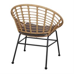 Καρέκλα από συνθετικό rattan σε φυσικό, 77 x 64 x 87 cm | Γκράχαμ