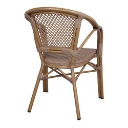 Chaise en rotin synthétique naturel et beige, 58 x 57 x 88 cm | prismatique