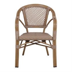 Chaise en rotin synthétique naturel et beige, 58 x 57 x 88 cm | prismatique