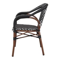 Chaise en rotin synthétique noir et blanc, 56 x 58 x 82,5 cm | Empire