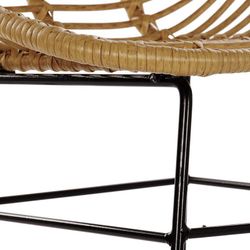Synthetic Rattan and Metal Beige/Black Chair, 49x56x91cm