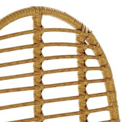 Synthetic Rattan and Metal Beige/Black Chair, 49x56x91cm