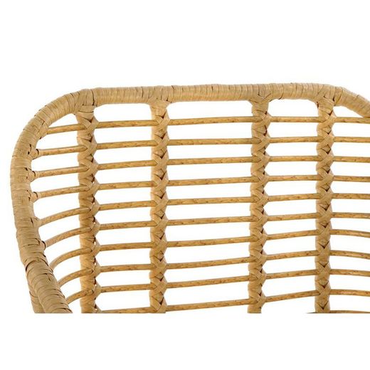 Syntetisk rotting och metall Beige/Svart stol, 57x62x81cm