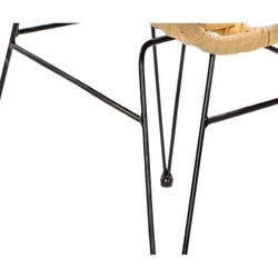 Syntetisk rotting och metall Beige/Svart stol, 57x62x81cm