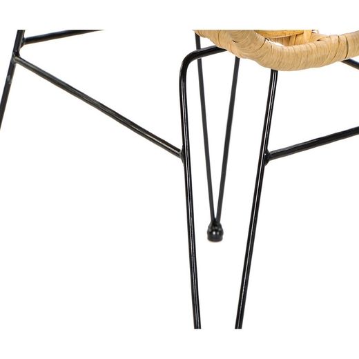 Syntetisk rotting och metall Beige/Svart stol, 57x62x81cm