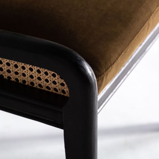 Black Velburg Rattan Chair, 54x60x77cm