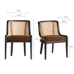 Black Velburg Rattan Chair, 54x60x77cm