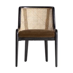 Sedia in rattan Velburg nera, 54x60x77cm