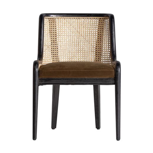 Black Velburg Rattan Chair, 54x60x77cm