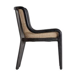 Sedia in rattan Velburg nera, 54x60x77cm