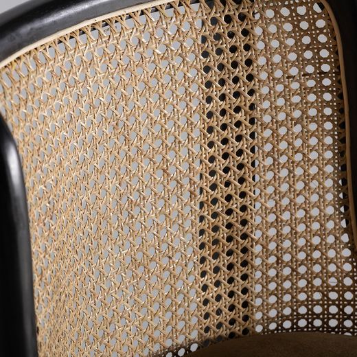 Black Velburg Rattan Chair, 54x60x77cm
