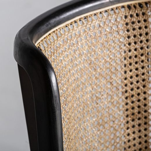 Black Velburg Rattan Chair, 54x60x77cm