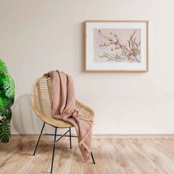 Cadeira de vime e ferro natural e preto, 56 x 69 x 86 cm | parma