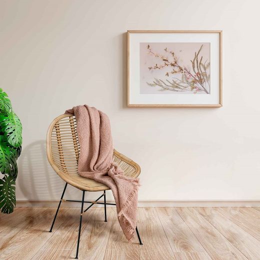 Cadeira de vime e ferro natural e preto, 56 x 69 x 86 cm | parma