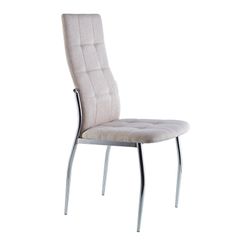 Beige/silver fabric chair, 44 x 57 x 100 cm | Diana