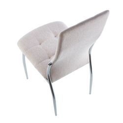 Beige/silver fabric chair, 44 x 57 x 100 cm | Diana