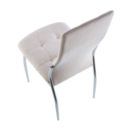 Beige/silver fabric chair, 44 x 57 x 100 cm | Diana