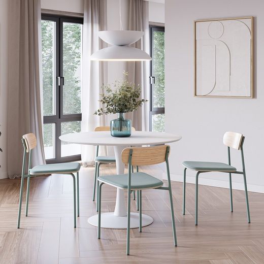 Aquamarine fabric chair, 46 x 51 x 77 cm | Adriana