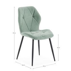 Aquamarine fabric chair, 47.5 x 57.5 x 85 cm | Luna