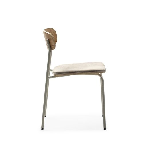 Beige stoffen stoel, 46 x 51 x 77 cm | Adriana