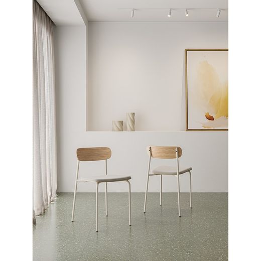 Beige stoffen stoel, 46 x 51 x 77 cm | Adriana