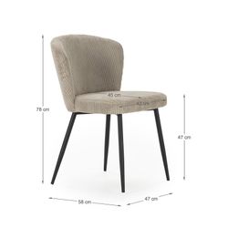 Beige fabric chair, 47 x 58 x 78 cm | Megan