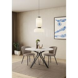 Beige fabric chair, 47 x 58 x 78 cm | Megan