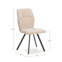 Beige fabric chair, 47 x 60 x 89 cm | Mery