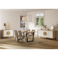 Beige fabric chair, 47 x 60 x 89 cm | Mery