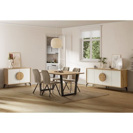 Beige fabric chair, 47 x 60 x 89 cm | Mery