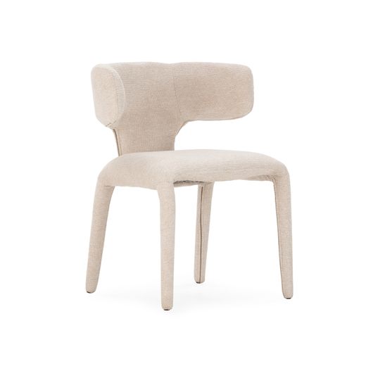 Silla de tejido en beige, 58 x 55,5 x 76 cm | Maca