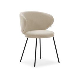 Beige fabric chair, 59.5 x 56 x 77.5 cm | Rush