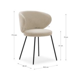Beige fabric chair, 59.5 x 56 x 77.5 cm | Rush
