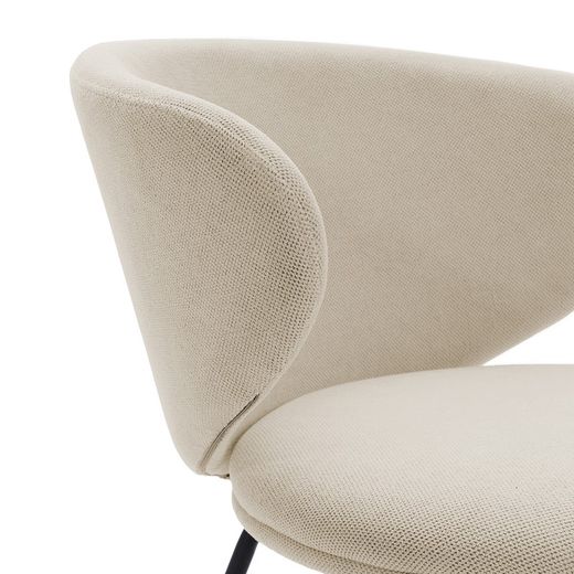 Beige fabric chair, 59.5 x 56 x 77.5 cm | Rush