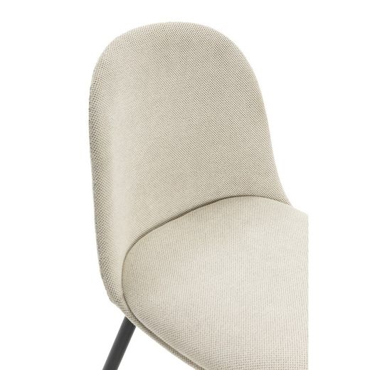 Beige and black fabric chair, 45 x 52 x 81 cm | Malila
