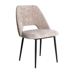 Cadeira de tecido bege e preto, 56 x 55 x 84 cm | Leynhac