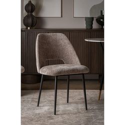 Cadeira de tecido bege e preto, 56 x 55 x 84 cm | Leynhac