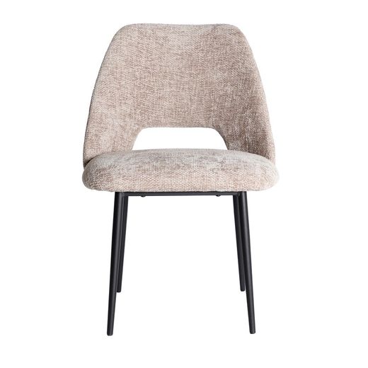 Beige and black fabric chair, 56 x 55 x 84 cm | Leynhac